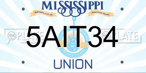 5AIT34 Mississippi License Plate