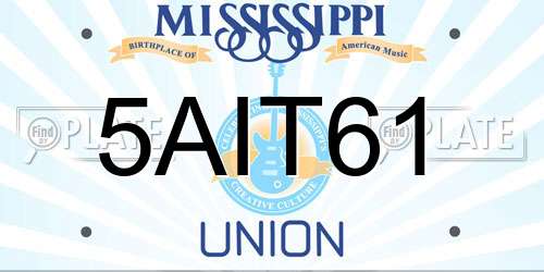 5AIT61 Mississippi License Plate
