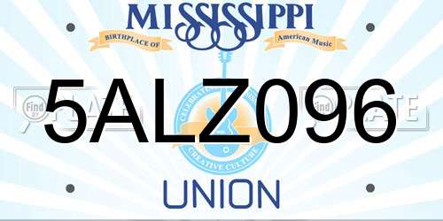 5ALZ096 Mississippi License Plate