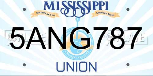 5ANG787 Mississippi License Plate