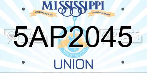 5AP2045 Mississippi License Plate