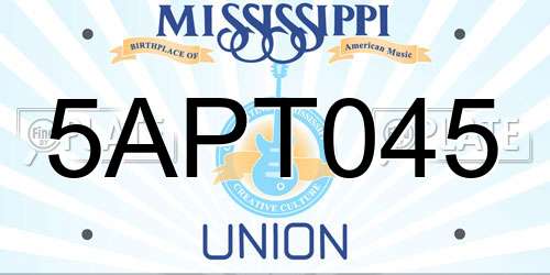 5APT045 Mississippi License Plate
