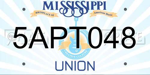 5APT048 Mississippi License Plate