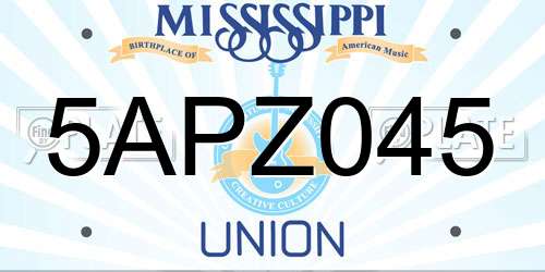 5APZ045 Mississippi License Plate