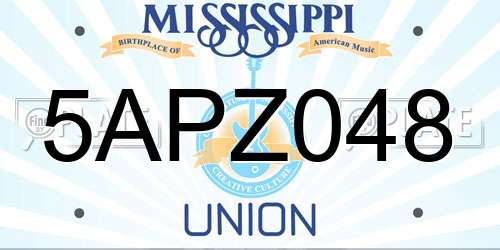 5APZ048 Mississippi License Plate