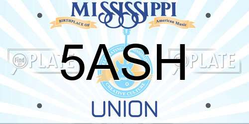5ASH Mississippi License Plate