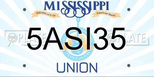 5ASI35 Mississippi License Plate