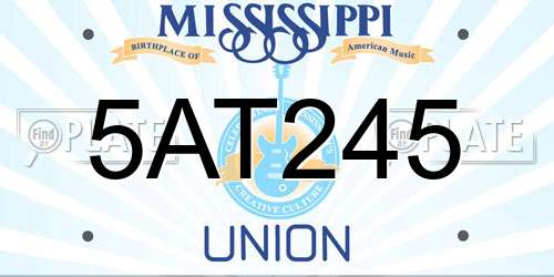5AT245 Mississippi License Plate