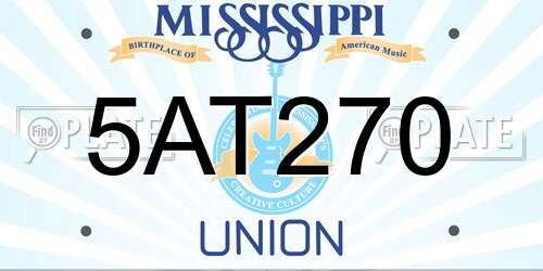 5AT270 Mississippi License Plate