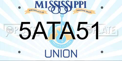 5ATA51 Mississippi License Plate