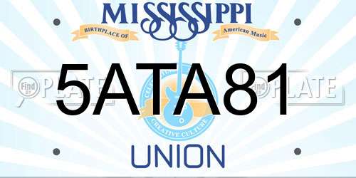 5ATA81 Mississippi License Plate