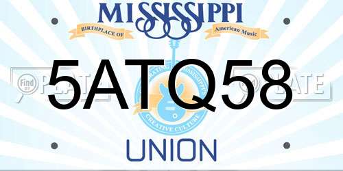 5ATQ58 Mississippi License Plate
