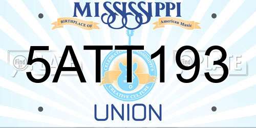 5ATT193 Mississippi License Plate