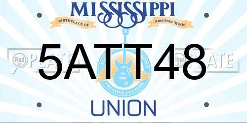 5ATT48 Mississippi License Plate
