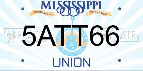 5ATT66 Mississippi License Plate