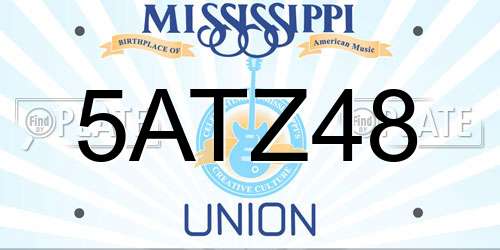 5ATZ48 Mississippi License Plate