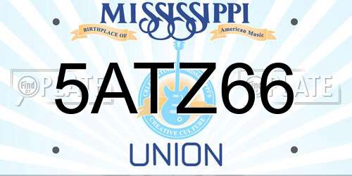 5ATZ66 Mississippi License Plate