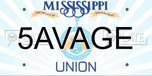 5AVAGE Mississippi License Plate