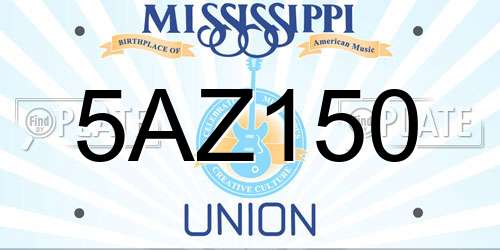 5AZ150 Mississippi License Plate
