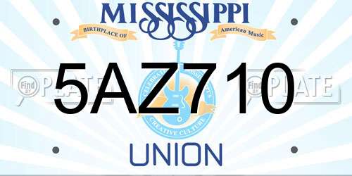5AZ710 Mississippi License Plate