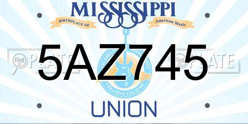 5AZ745 Mississippi License Plate