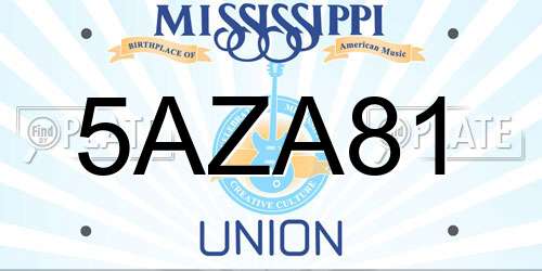 5AZA81 Mississippi License Plate