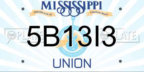5B13I3 Mississippi License Plate