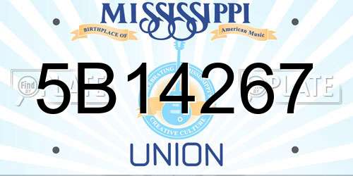 5B14267 Mississippi License Plate