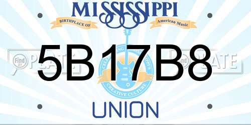 5B17B8 Mississippi License Plate