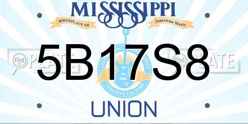 5B17S8 Mississippi License Plate