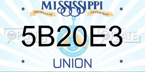 5B20E3 Mississippi License Plate