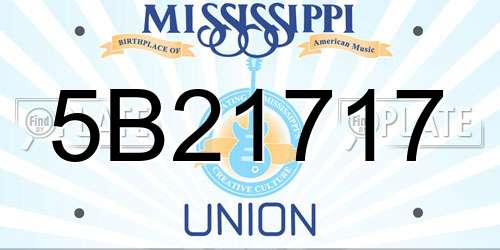 5B21717 Mississippi License Plate