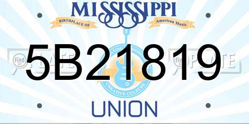 5B21819 Mississippi License Plate