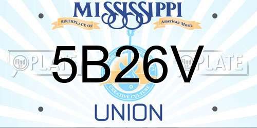 5B26V Mississippi License Plate