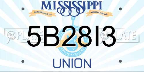 5B28I3 Mississippi License Plate