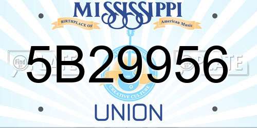 5B29956 Mississippi License Plate