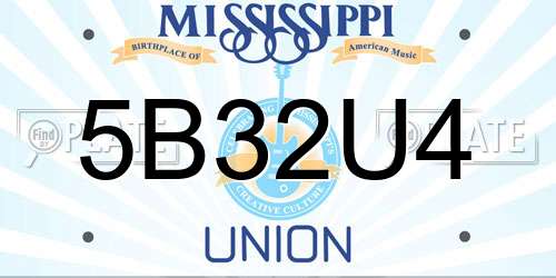 5B32U4 Mississippi License Plate