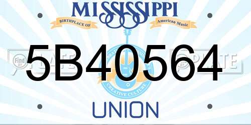 5B40564 Mississippi License Plate
