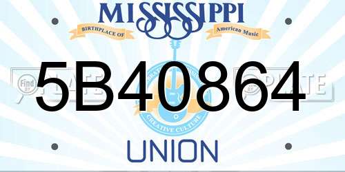 5B40864 Mississippi License Plate