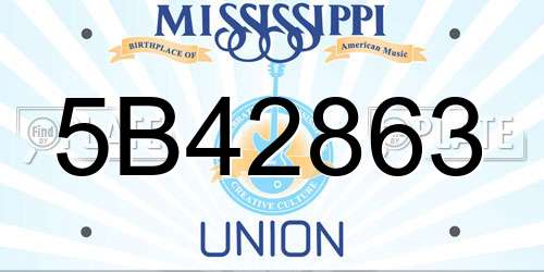 5B42863 Mississippi License Plate