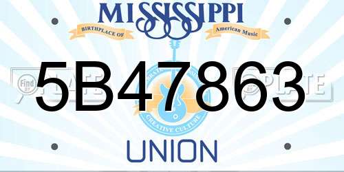 5B47863 Mississippi License Plate