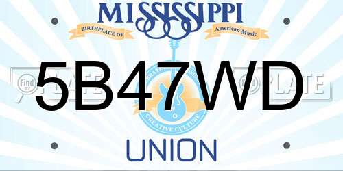 5B47WD Mississippi License Plate