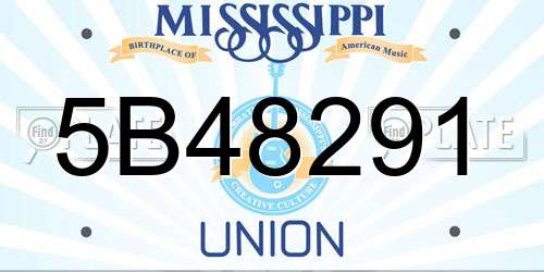 5B48291 Mississippi License Plate