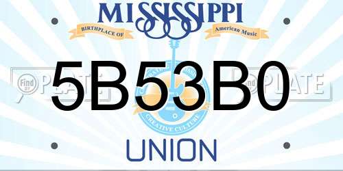 5B53B0 Mississippi License Plate