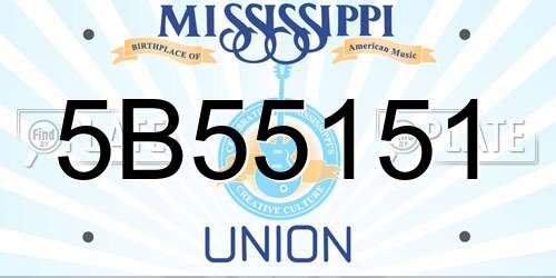 5B55151 Mississippi License Plate