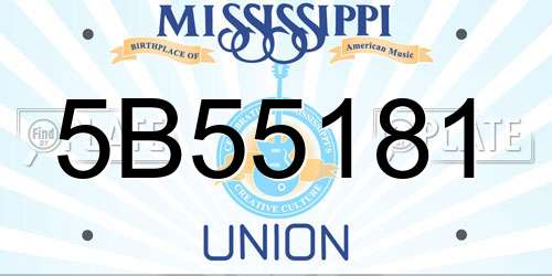 5B55181 Mississippi License Plate