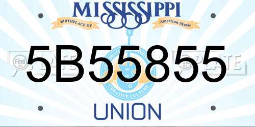 5B55855 Mississippi License Plate