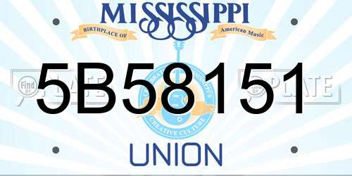 5B58151 Mississippi License Plate