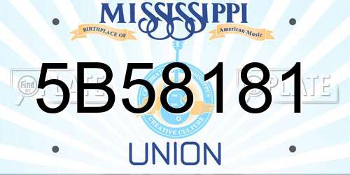 5B58181 Mississippi License Plate