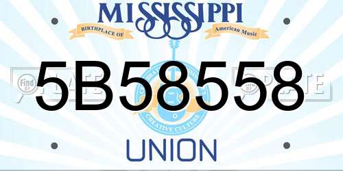 5B58558 Mississippi License Plate